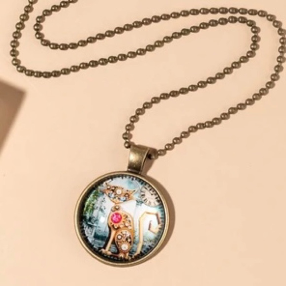 Cat Enamel Necklace Pendant
